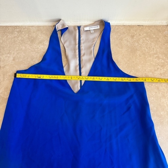 Lavender Brown Cobalt Blue Sleeveless Mini A Line Womens Size S Silk Pockets - Picture 11 of 15